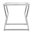 Furniture of America Syann Glass Top 2-Piece Coffee Table Set in Chrome