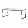 Furniture of America Syann Glass Top 2-Piece Coffee Table Set in Chrome