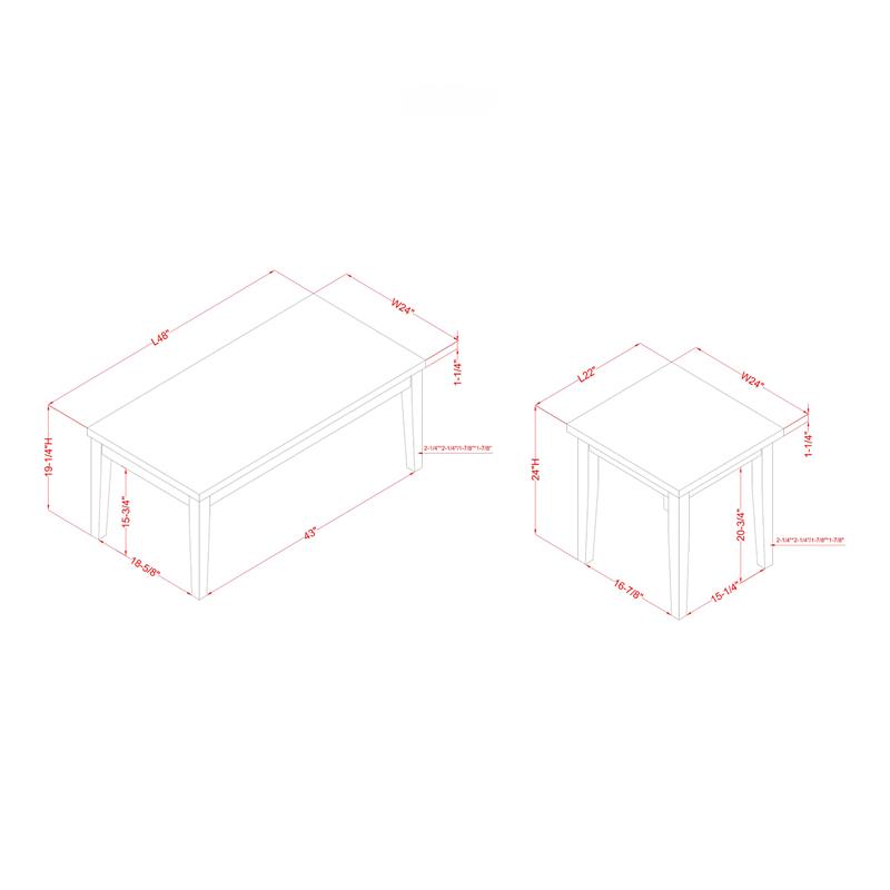 Furniture of America Korlyn Wood 3-Piece Coffee Table Set in White