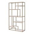 Furniture of America Evvi Contemporary Metal 6-Shelf Bookcase in Gold Champagne