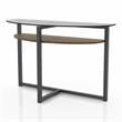 Furniture of America Barker Industrial Glass Top Console Table in Black Chrome