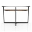 Furniture of America Barker Industrial Glass Top Console Table in Black Chrome