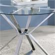 Furniture of America Leonisis Glass Top Round Dining Table in Chrome
