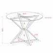 Furniture of America Leonisis Glass Top Round Dining Table in Chrome