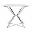 Furniture of America Leonisis Glass Top Round Dining Table in Chrome