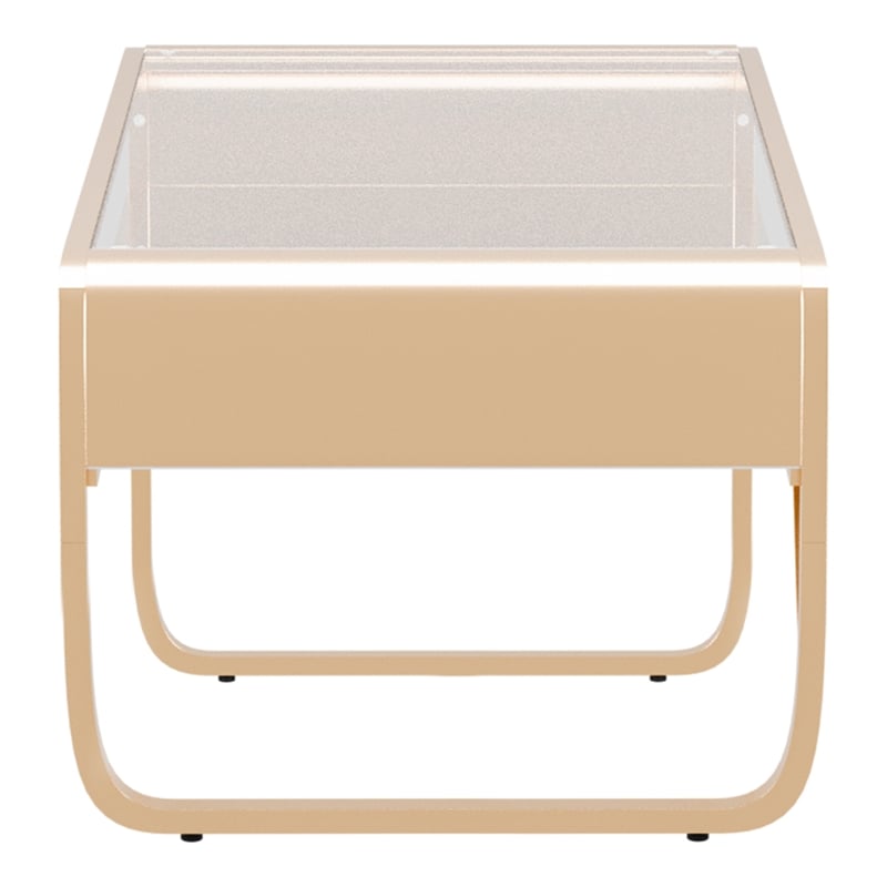 Furniture of America Mexller Contemporary Glass Top Coffee Table in Gold