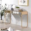 Furniture of America Mexller Contemporary Glass Top Console Table in Gold