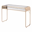 Furniture of America Mexller Contemporary Glass Top Console Table in Gold