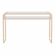 Furniture of America Mexller Contemporary Glass Top Console Table in Gold