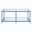 Furniture of America Mendry Metal 1-Shelf Coffee Table in Blue