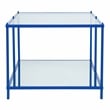 Furniture of America Mendry Metal 1-Shelf Coffee Table in Blue