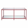 Furniture of America Mendry Metal 1-Shelf Coffee Table in Red
