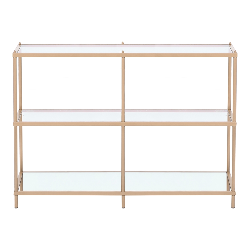 Furniture of America Mendry Metal 2-Shelf Console Table in Champagne Gold