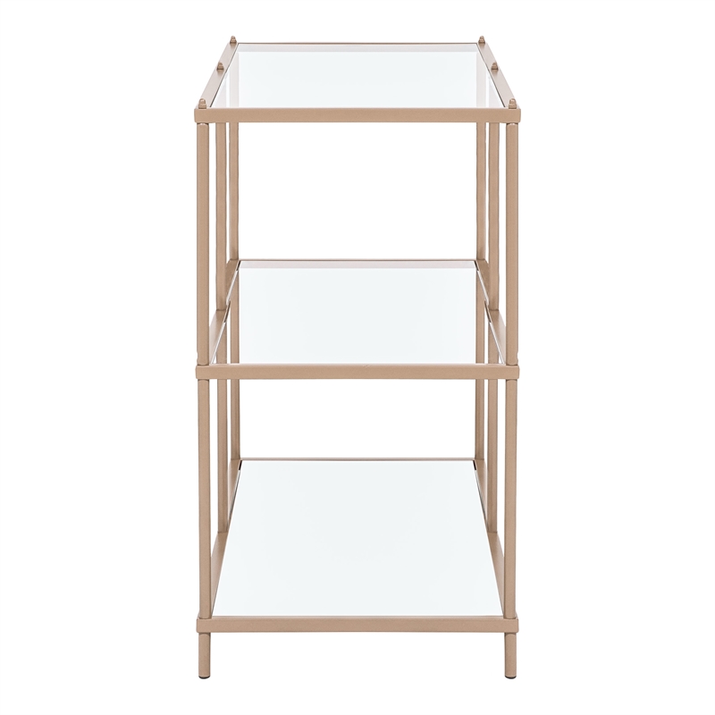 Furniture of America Mendry Metal 2-Shelf Console Table in Champagne Gold