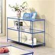 Furniture of America Mendry Metal 2-Shelf Console Table in Blue