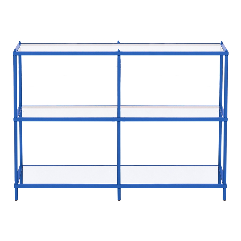 Furniture of America Mendry Metal 2-Shelf Console Table in Blue