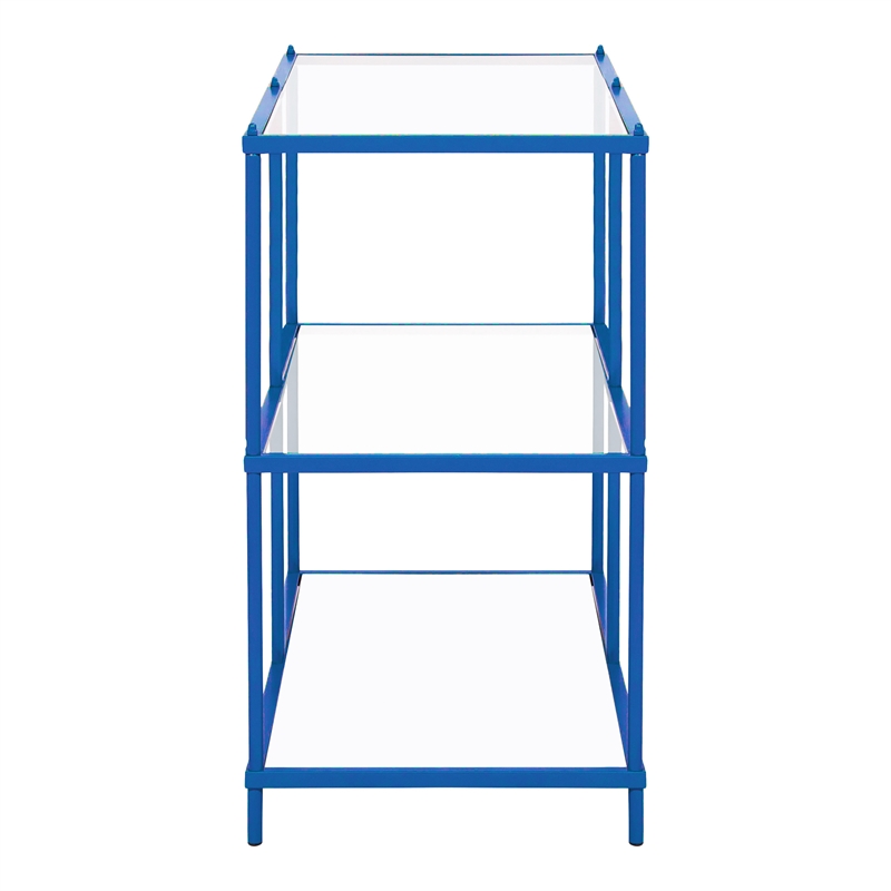 Furniture of America Mendry Metal 2-Shelf Console Table in Blue