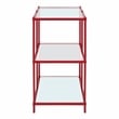 Furniture of America Mendry Metal 2-Shelf Console Table in Red
