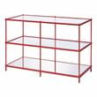 Furniture of America Mendry Metal 2-Shelf Console Table in Red