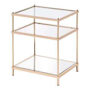 furniture of america mendry contemporary glass top side table