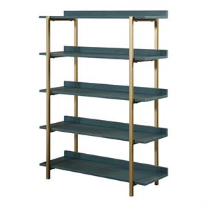 furniture of america enitia metal 5 tier shelf bookcase