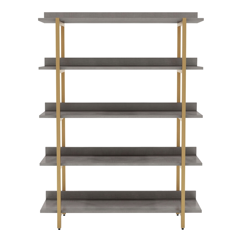 Furniture of America Teviot Contemporary Wood 5-Tier Bookshelf in Antique Gray