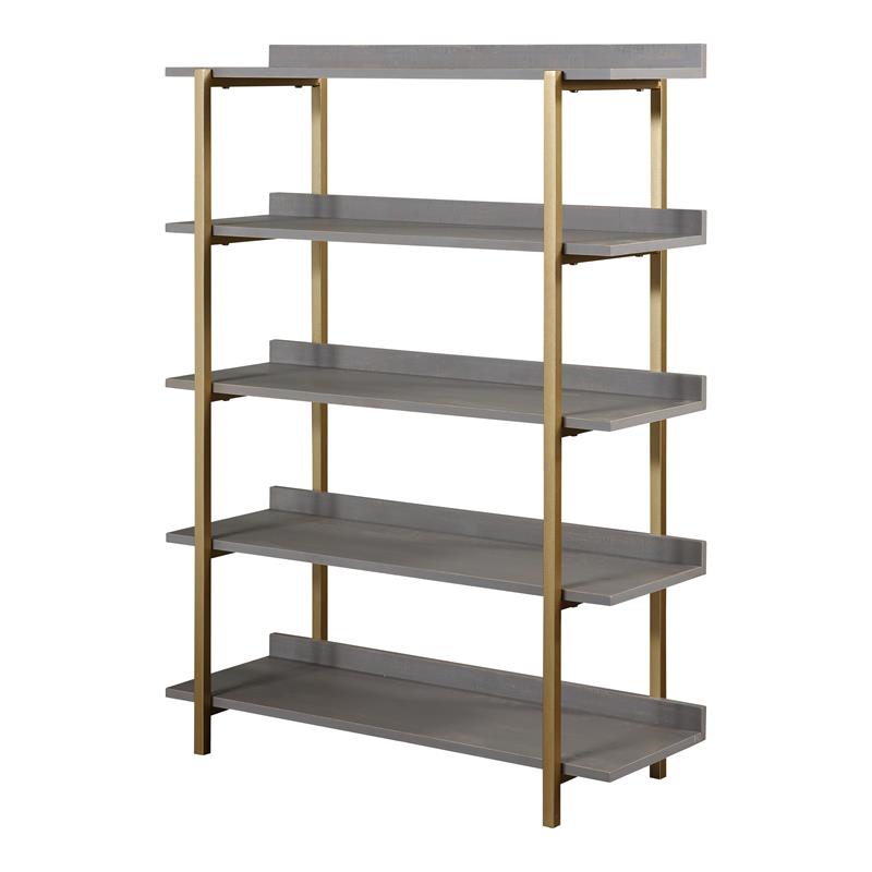 Furniture of America Teviot Contemporary Wood 5-Tier Bookshelf in Antique Gray