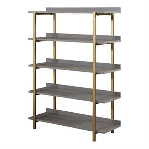 Furniture of America Teviot Contemporary Wood 5-Tier Bookshelf in Antique Gray