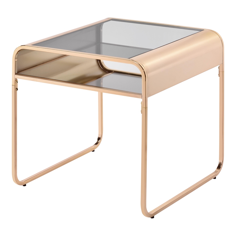 Furniture of America Mexller Contemporary Metal 3-Piece Coffee Table Set in Gold