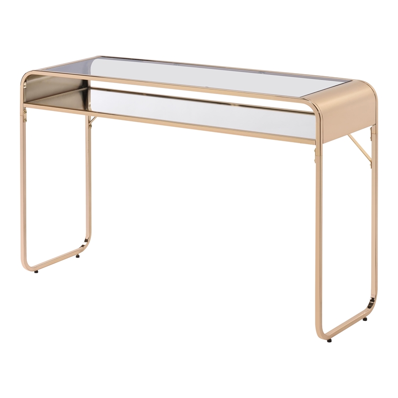 Furniture of America Mexller Contemporary Metal 3-Piece Coffee Table Set in Gold