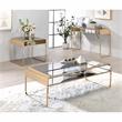 Furniture of America Mexller Contemporary Metal 3-Piece Coffee Table Set in Gold
