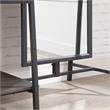 Furniture of America Loeff Metal Coat Stand with Mirror in Matte Black
