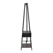 Furniture of America Loeff Metal Coat Stand with Mirror in Matte Black
