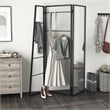 Furniture of America Andora Industrial Metal Coat Stand with Mirror in Black
