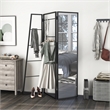 Furniture of America Andora Industrial Metal Coat Stand with Mirror in Black