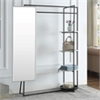 Furniture of America Jovie Industrial Metal Coat Stand with Mirror in White