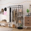 Furniture of America Jovie Industrial Metal Coat Stand with Mirror in White