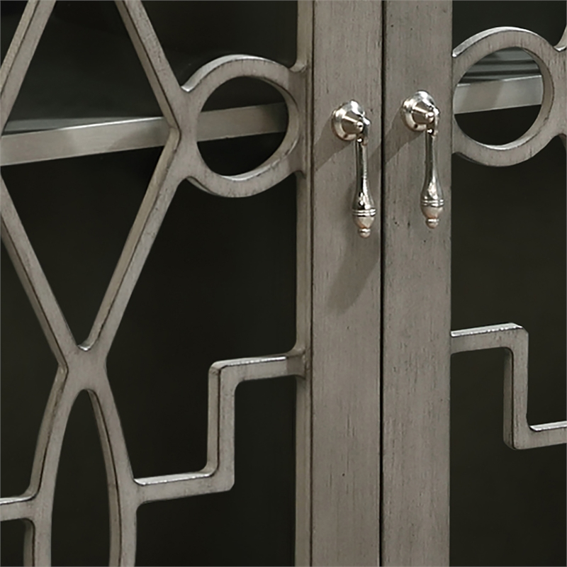 Furniture of America Garville Transitional Wood 2-Shelf Hallway Cabinet in Gray