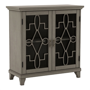 Furniture of America Garville Transitional Wood 2-Shelf Hallway Cabinet in Gray