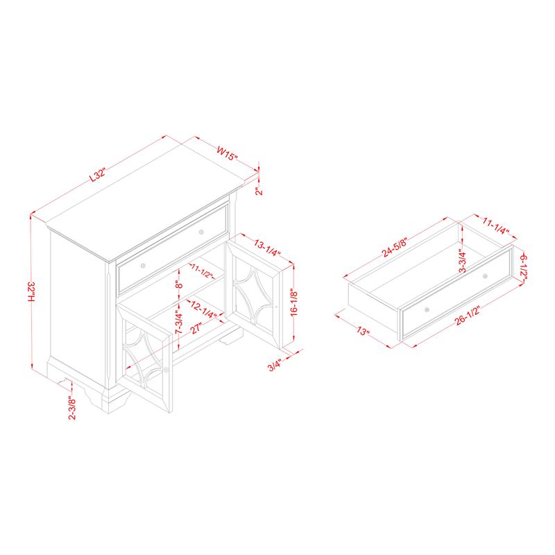Furniture of America Armfal Wood 1-Drawer Hallway Cabinet in Antique White