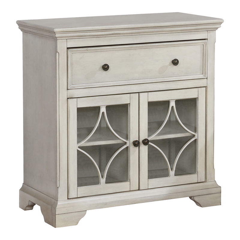 Furniture of America Armfal Wood 1-Drawer Hallway Cabinet in Antique White