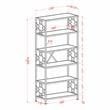 Furniture of America Abair Metal 5-Shelf Bookcase in White and Gold