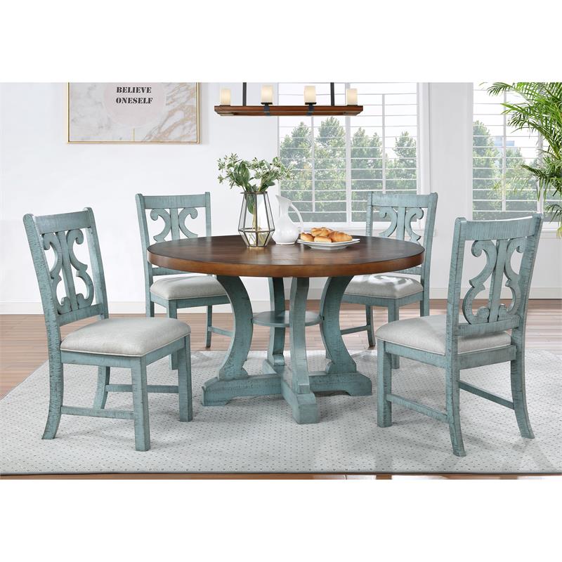 America Muschamp Wood Dining Table, Light Color Dining Table Set