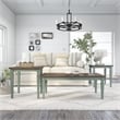 Furniture of America Condway Wood 3-Piece Coffee Table Set in Antique Blue
