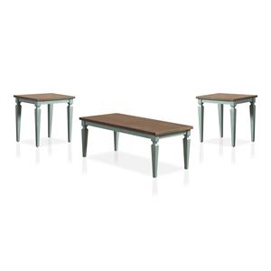 furniture of america condway 3 piece wood coffee table set