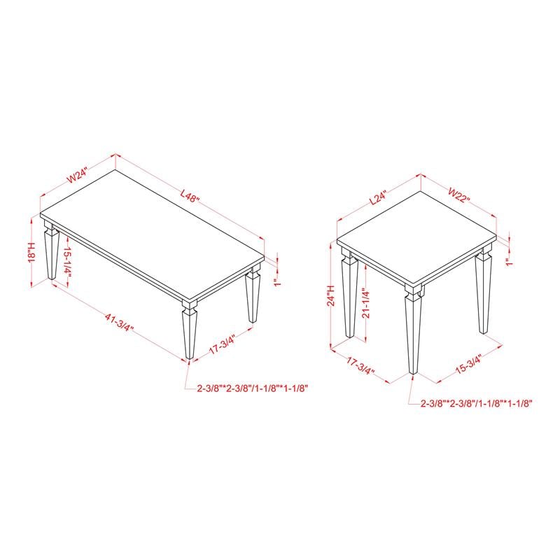 Furniture of America Condway Wood 3-Piece Coffee Table Set in Antique White