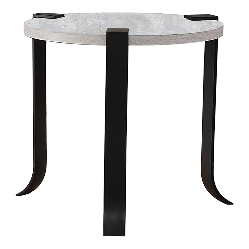 Furniture of America Marwell Metal 3-Piece Coffee Table Set in Antique White