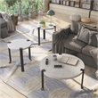 Furniture of America Marwell Metal 3-Piece Coffee Table Set in Antique White
