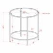 Furniture of America Keefer Contemporary Glass Top Side Table in Blue