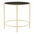 Furniture of America Keefer Contemporary Glass Top Side Table in Gold